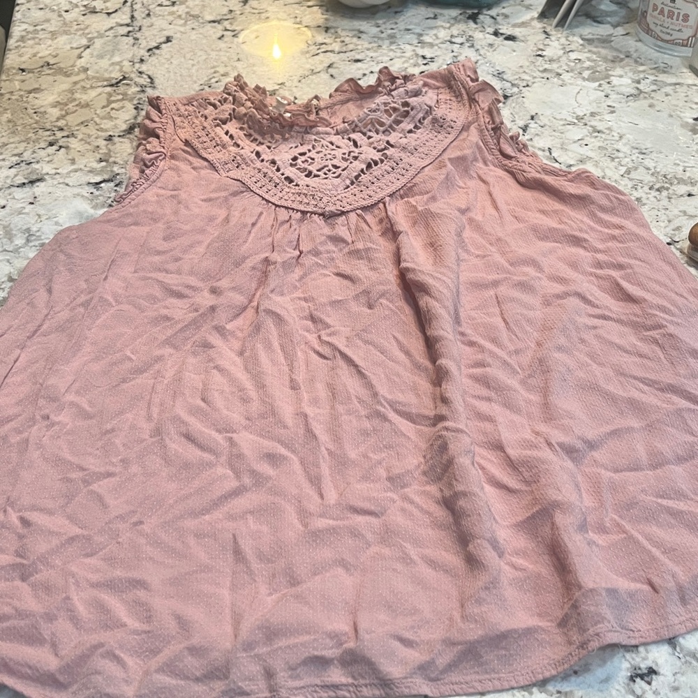 Maurices Dusty Pink Lace Detail Top